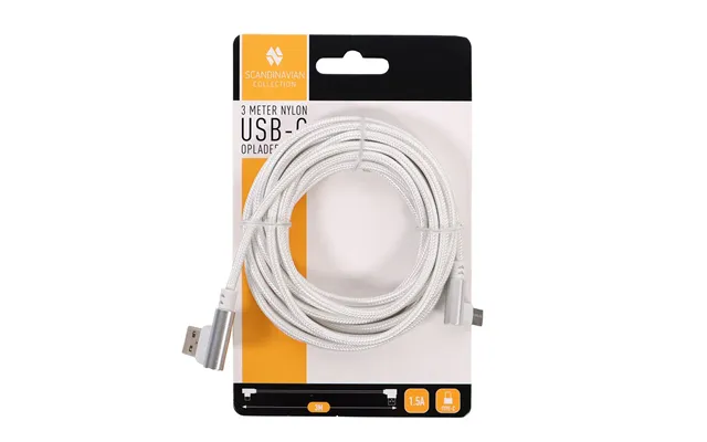 3 Meter Nylon Usb-c - Usb-a Opladerkabel