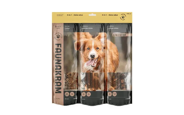 Faunakram 3-in-1 Senior Dog Mega Pack. Beef - 600 Gram