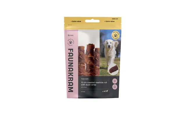 Faunakram 300g Roasted Meat-filled Rawhide Roll W. Duck Wrap
