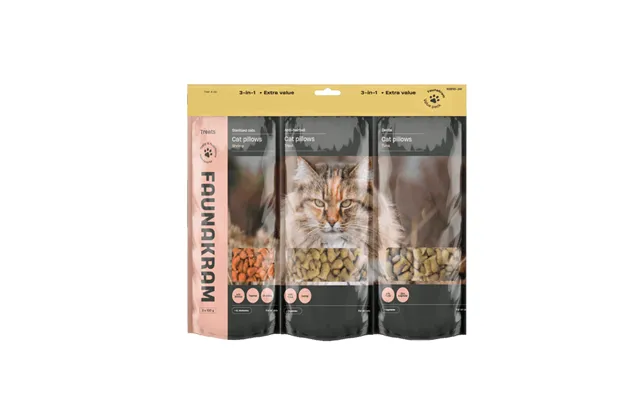 Faunakram 3in1- 3x100g Mega Pack Cat Pillows