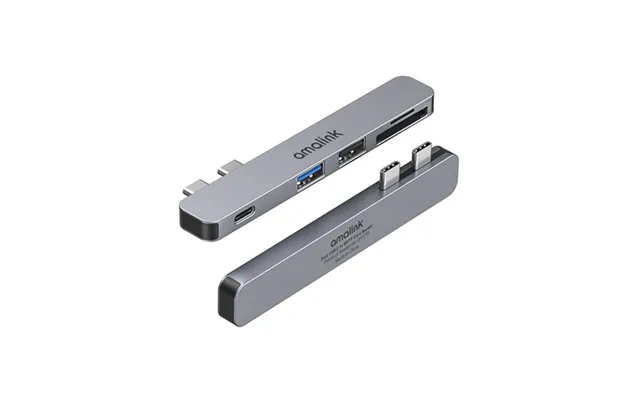 Amalink Adapter 2x Usb-c Til 2 X Usb-a 1 X Usb-c Sd Tf Kort - Grå