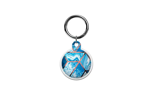Apple Airtag 1 2 Uniq Marble Silikone Keychain Nøglering - Koboltblå