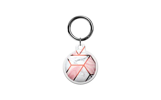 Apple Airtag 1 2 Uniq Marble Silikone Keychain Nøglering - Rose Pearl