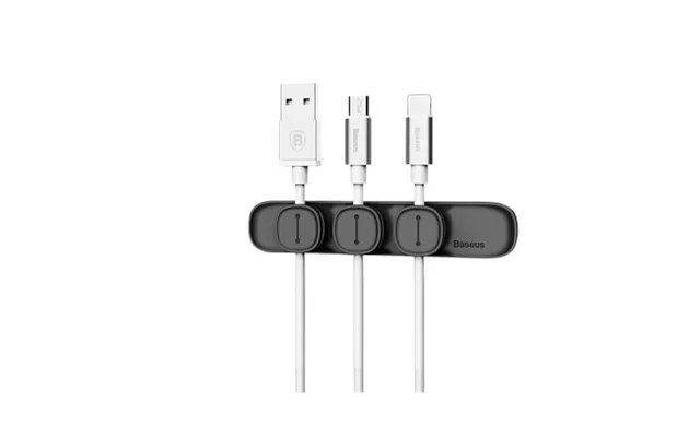 Baseus Magnetisk Kabelholder Til Skrivebordet - Sort