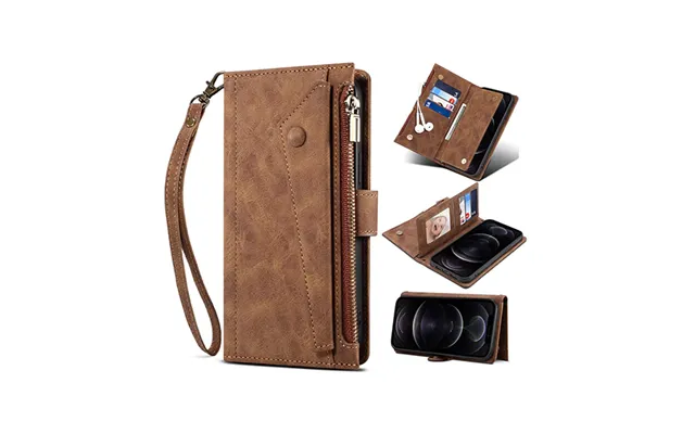 Iphone 15 Pro - Eseble Vegan-læder Cover Etui M. Pung