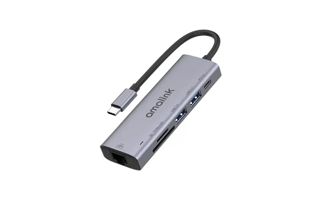 Multihub Usb-c Til 2xusb-a 1xusb-c Sd Tf Ethernet - Grå