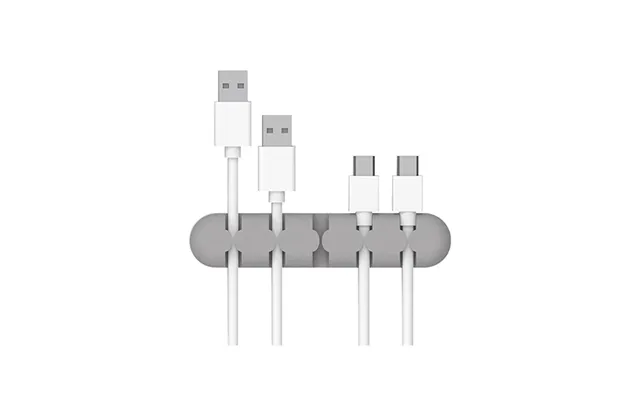 Orico Skrivebord Silikone Kabel Holder Til 5 Stk - Grå