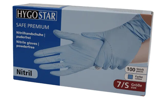 Nitril Engangshandske Hygostar Safe Premium Pudderfri - Small