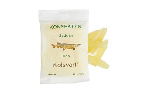 Kolsvart - Gedde Hyldeblomst Vingummifisk