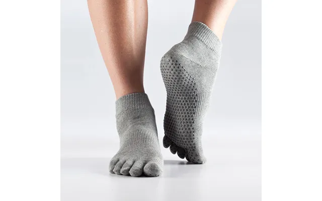 Toesox Fulltoe Non-slip Ankel Heather Grey - M
