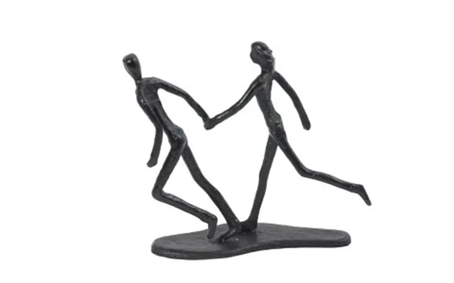 Figur Metal Par Hånd I Hånd H16 Cm