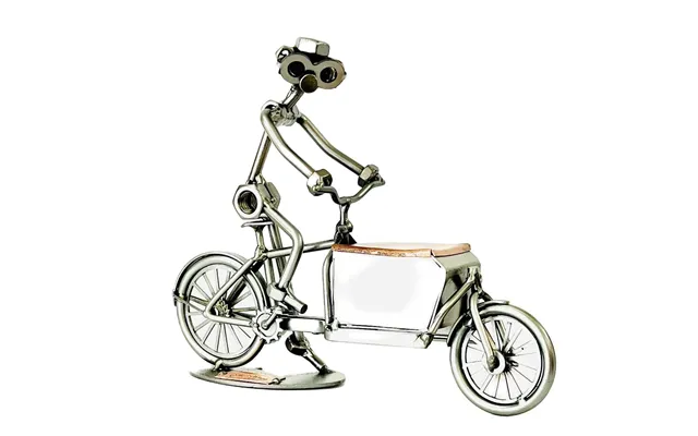 Metalfigur - Mand På Ladcykel