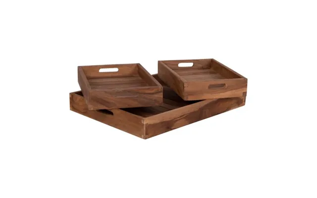 Serveringsbakke 3 Styk Teak