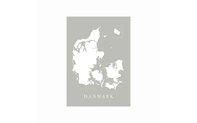 Danmarkskort - Grå