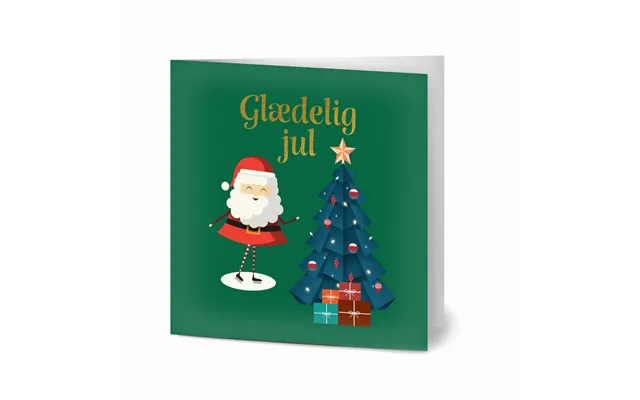 Glædelig Jul Julekort 10 Stk. Inkl. Premium Kuverter
