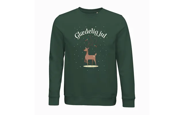 Glædelig Jul Rensdyr Jule Sweatshirt Med Dansk Tekst Unisex