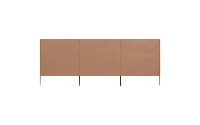 3-panels Læsejl 400x160 Cm Stof Gråbrun