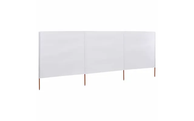 3-panels Læsejl Stof 400 X 120 Cm Hvid