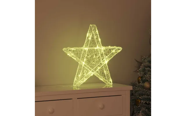 3d Stjerne Med 50 Led'er Varm Hvid 55 X 53.5 X 10 Cm Akryl