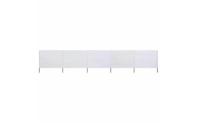 5-panels Læsejl 600x120 Cm Stof Sandhvid