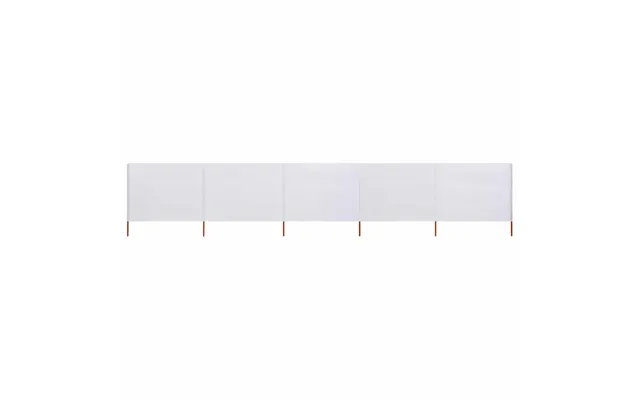5-panels Læsejl 600x160 Cm Stof Sandhvid