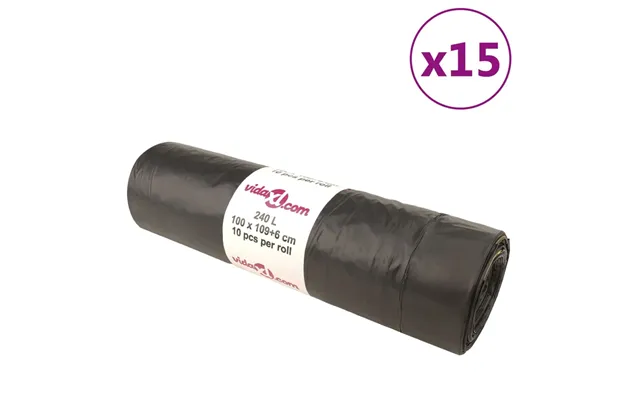 Affaldsposer Med Lukkesnor 150 Stk. 240 L Sort