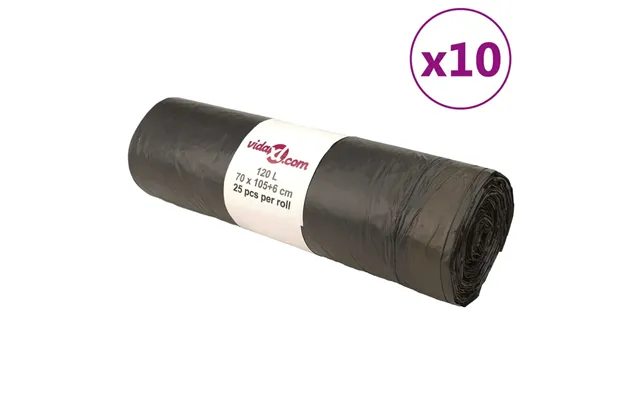 Affaldsposer Med Lukkesnor 250 Stk. 120 L Sort