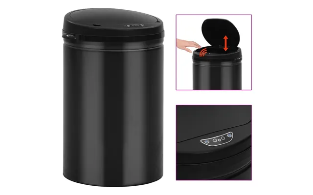 Affaldsspand Med Sensor 30 L Kulstofstål Sort