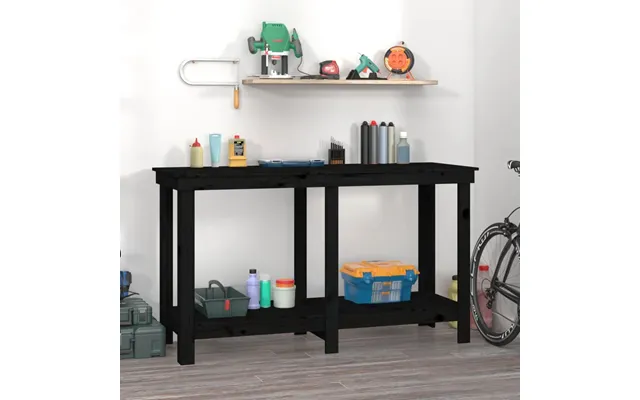 Arbejdsbord 140x50x80 Cm Massivt Fyrretræ Sort