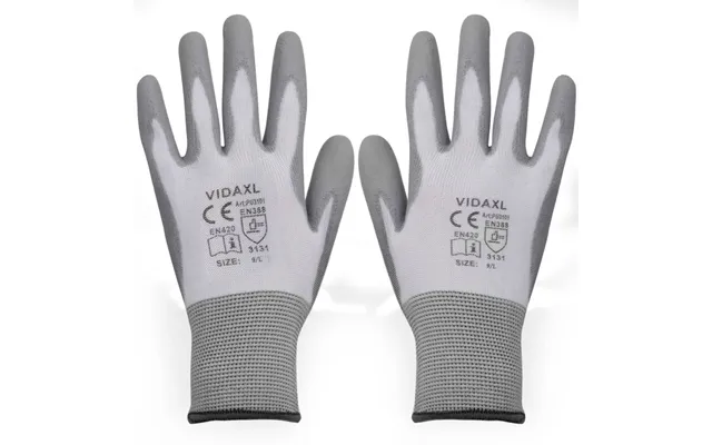 Arbejdshandsker Nitril 24 Par Hvid Og Grå Størrelse 9 L