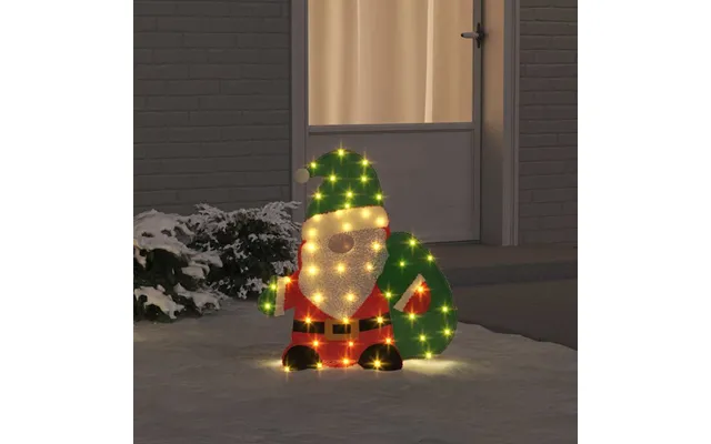 Belyst Julemand Med 60 Led'er Varm Hvid 70 X 62 Cm Glitterstof