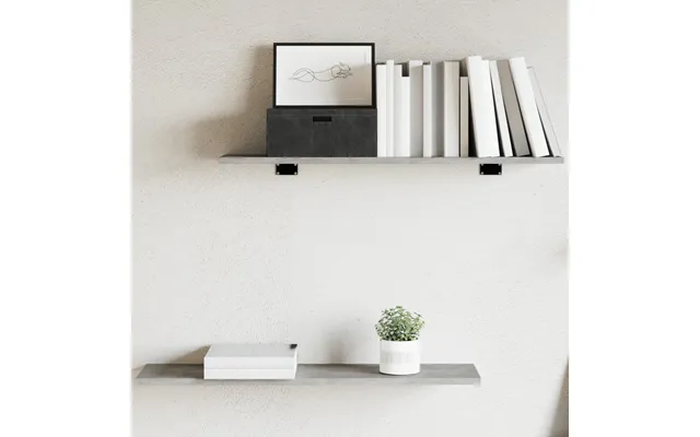 Boghylder 4 Stk. 80x20x1,5 Cm Konstrueret Træ Betongrå