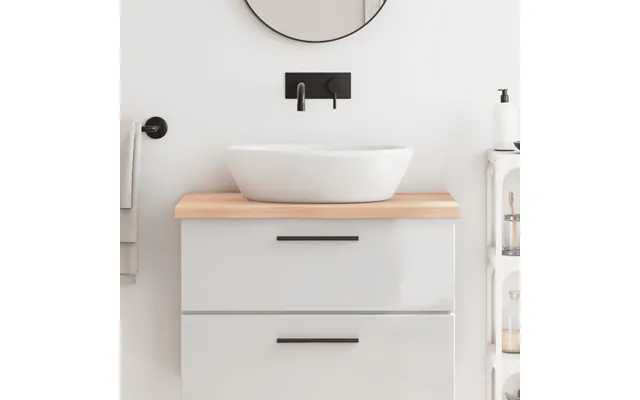 Bordplade Til Badeværelse 80x60x 2-4 Cm Massivt Træ Ubehandlet