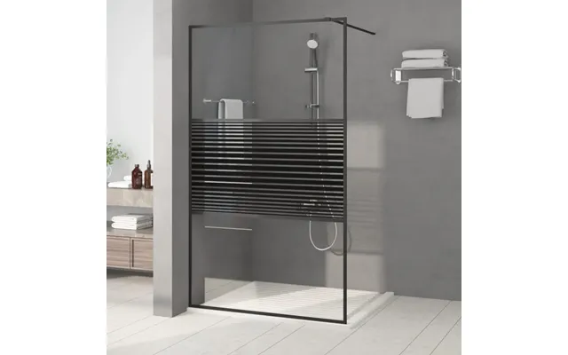 Brusevæg 115x195 Cm Klart Sikkerhedsglas Sort