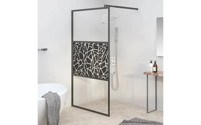 Brusevæg 115x195 Cm Sikkerhedsglas Med Stendesign Sort