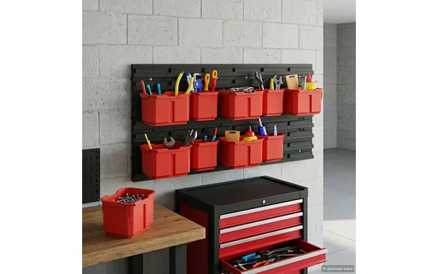 Container Stativ Sort Og Rød 77,5 X 2 X 39 Cm Pp