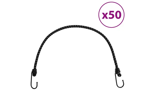 Elastiksnore 50 Stk. Med Refleksstriber Og Kroge 59 Cm
