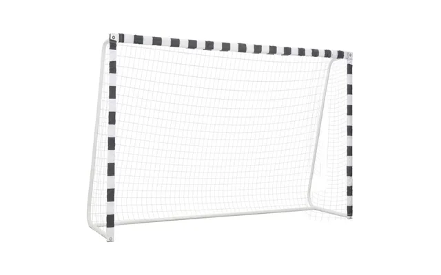 Fodboldmål 300 X 200 X 90 Cm Metal Sort Og Hvid