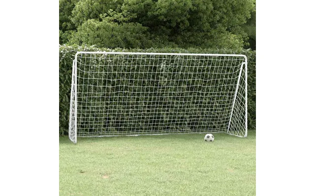 Fodboldmål Med Net 366x122x182 Cm Stål Hvid
