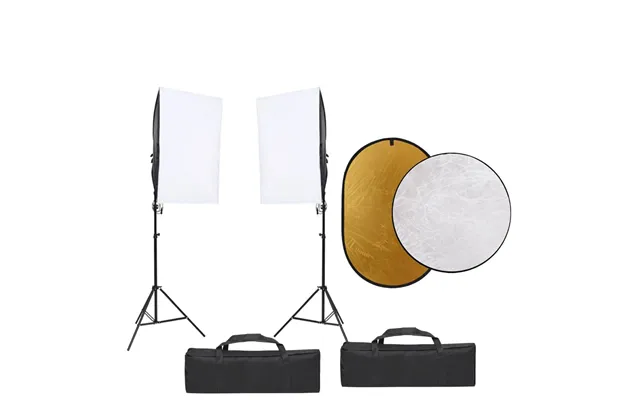 Fotostudiesæt Med Lampesæt Og Reflektor