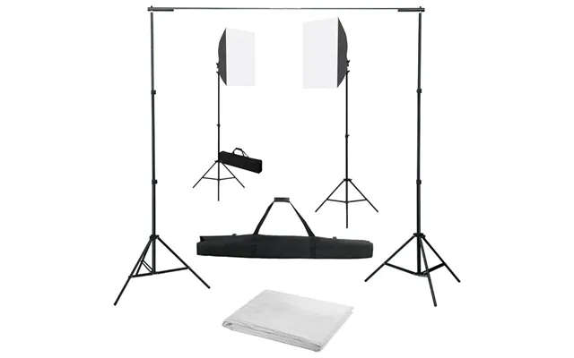 Fotostudiesæt Med Softbox-lamper Og Baggrund