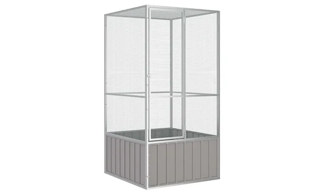Fuglebur 111x107x211,5 Cm Galvaniseret Stål Grå