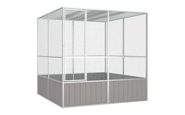 Fuglebur 213,5x217,5x211,5 Cm Galvaniseret Stål Grå