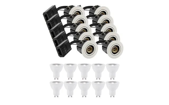 10 Stk. Ledlife Indbygningsspot Inno88 Udendørs - Inkl. 6w Gu10, Hvid, Ip44, Godkendt I Isolering