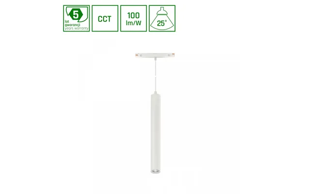 12w System Shift Cct-hangit Skinnespot Til Pendel - 48v, Ra90, 25 , Hvid, 5 Års