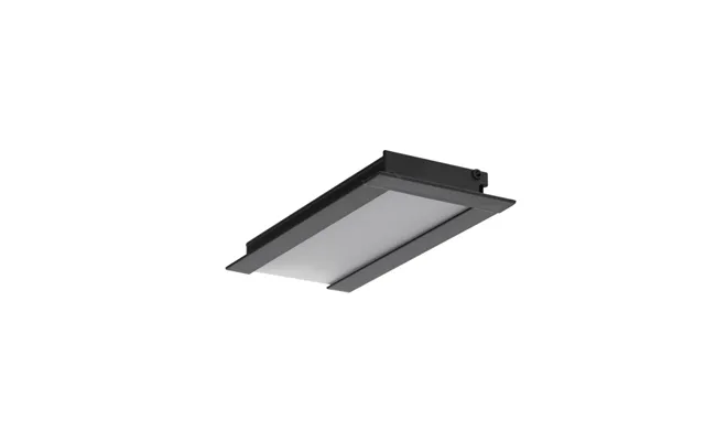 2m Aluprofil Flat8 H Ux - Sort Anodiseret, Indbygget, Led Skinne
