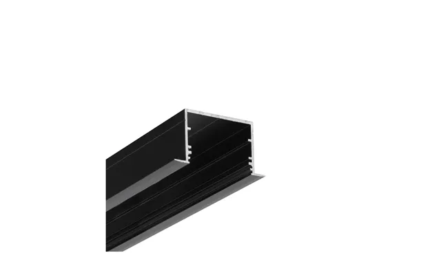 2m Aluprofil Vario30-07 Acde-9 U9 - Sort Anodiseret, Indbygget, Led Skinne