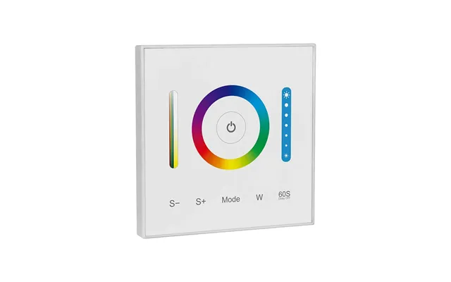 3-i-1 Vægcontroller Til Rgb Rgbw Rgb Cct - 12v-24v, Rf 2.4ghz, 86x86mm, Hvid, Touch Panel