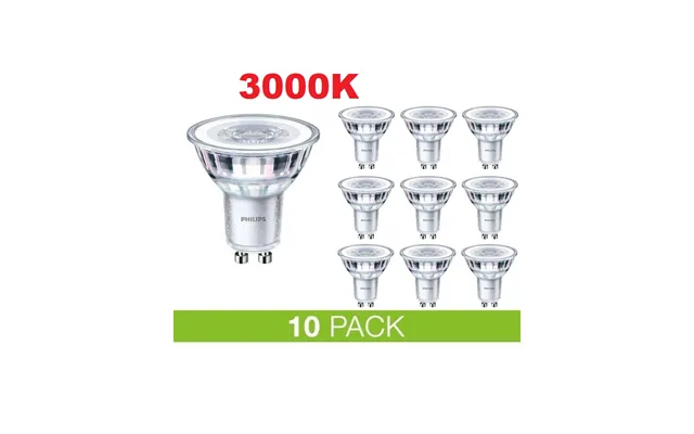 Philips Classic Gu10 Led Pære 4w I 3000k, 345lm Dæmpbar - 10-pak
