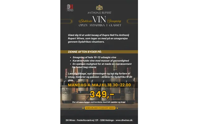 Anthonij Rubert Vinsmagning 4.maj 2026 Kl.18.30-22.00